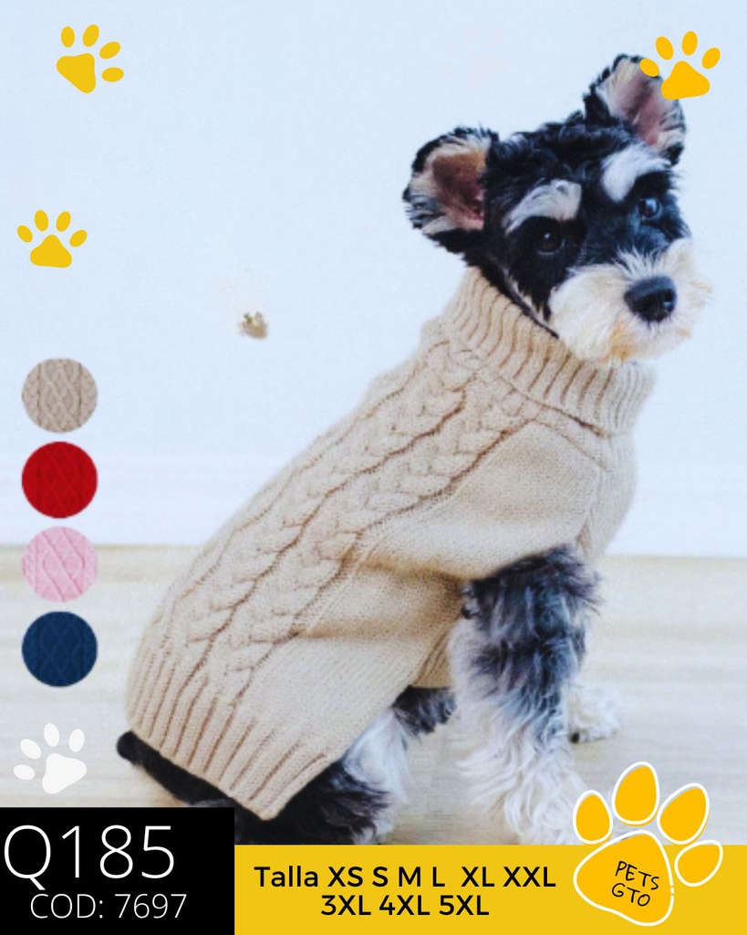 Sueter Clasico De Punto Con Flores En Tono Beige