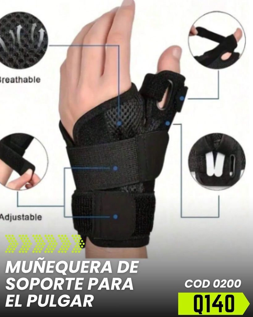 Muñequera de soporte para el pulgar