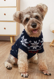 suéter cálido para perro con diseño clásico de copos de nieve