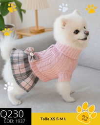 Vestido Rosadofaldita cuadriculada