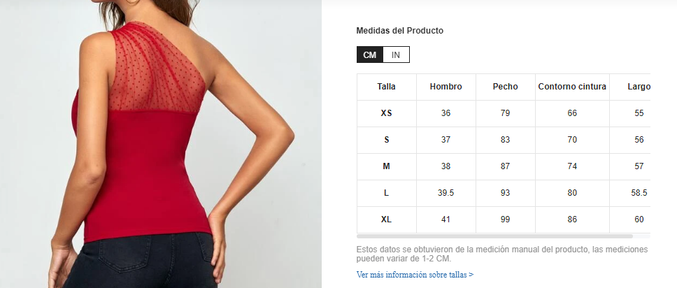 Blusa de malla de lunares con flocado con un hombro Roja