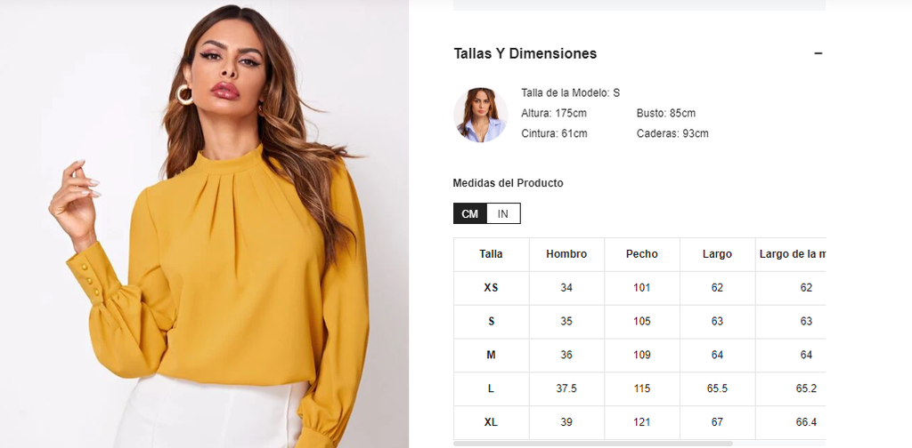 Blusa Botón Liso Mostaza Amarilla