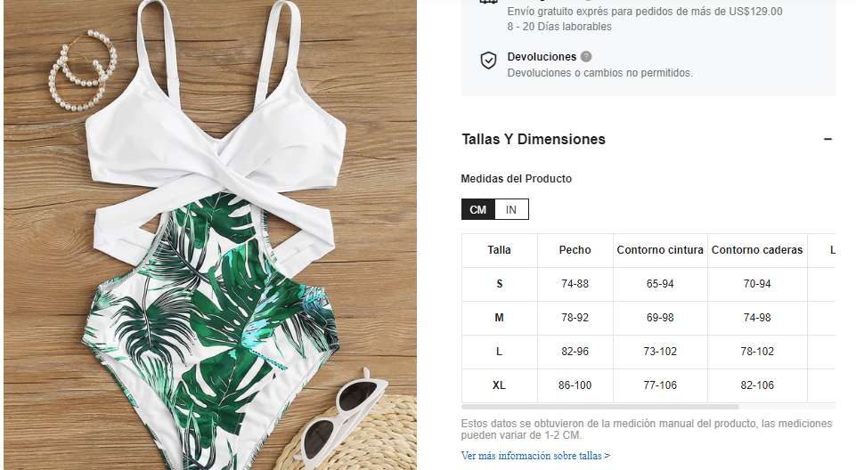 Traje de Baño una pieza girante tropical