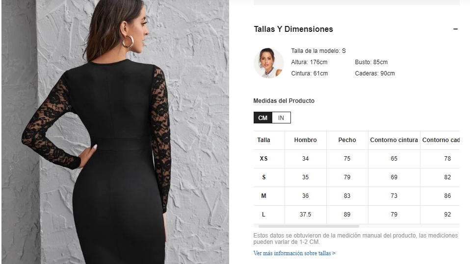 Vestido ajustado con encaje Negro