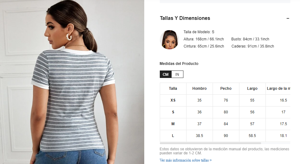 Blusa Camiseta de cuello V de rayas