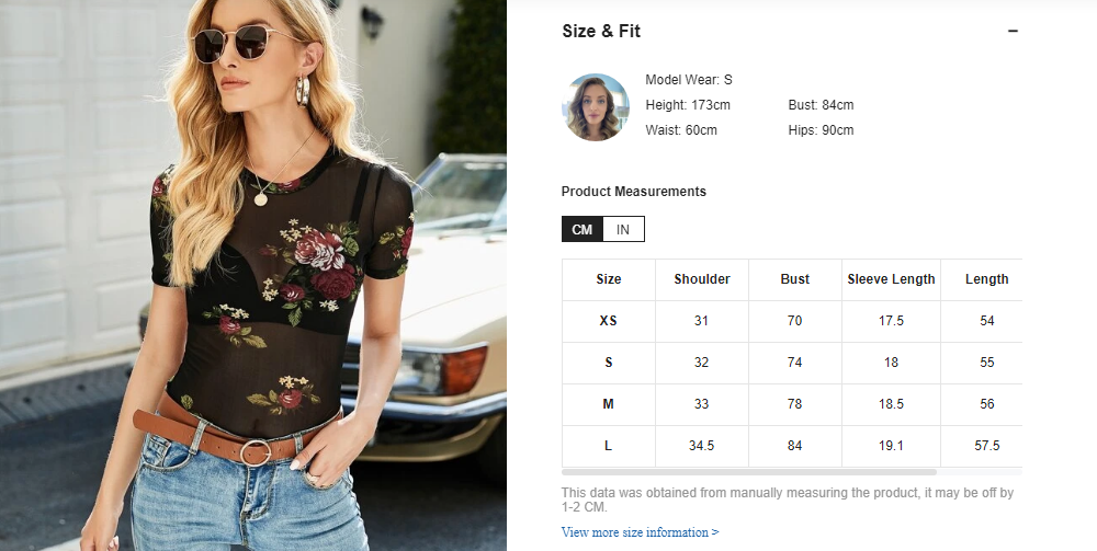 Blusa Top Con Malla Con Estampado Floral Sin Sujetador