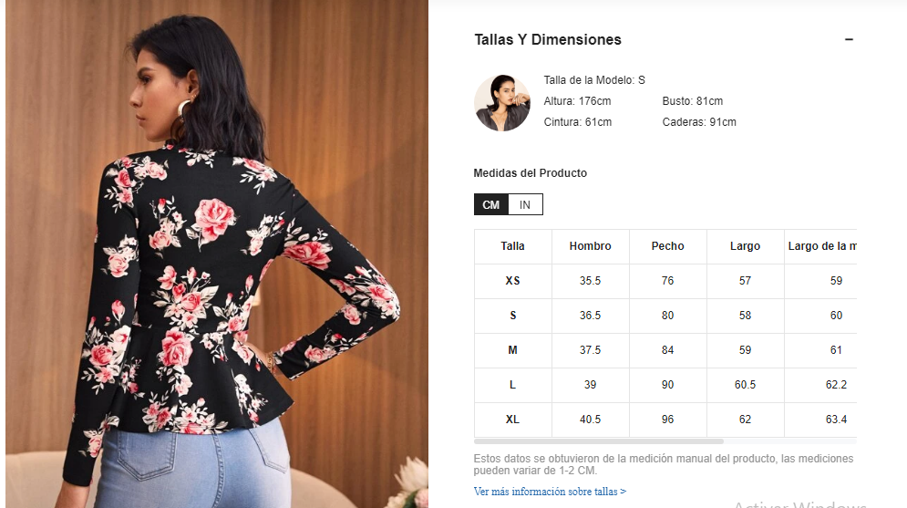 Blusa Top Peplum Con Estampado Floral