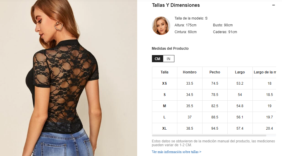 Blusa Unicolor Con Encaje Fino