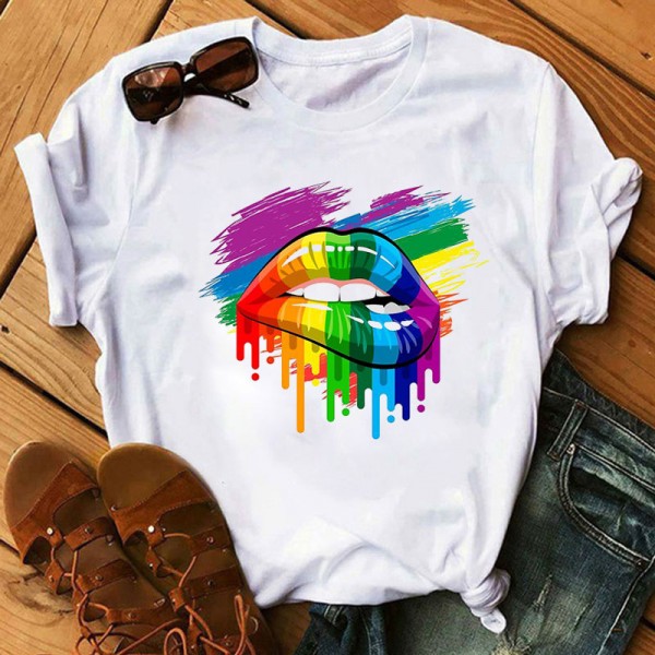 Playera Labios Arcoiris