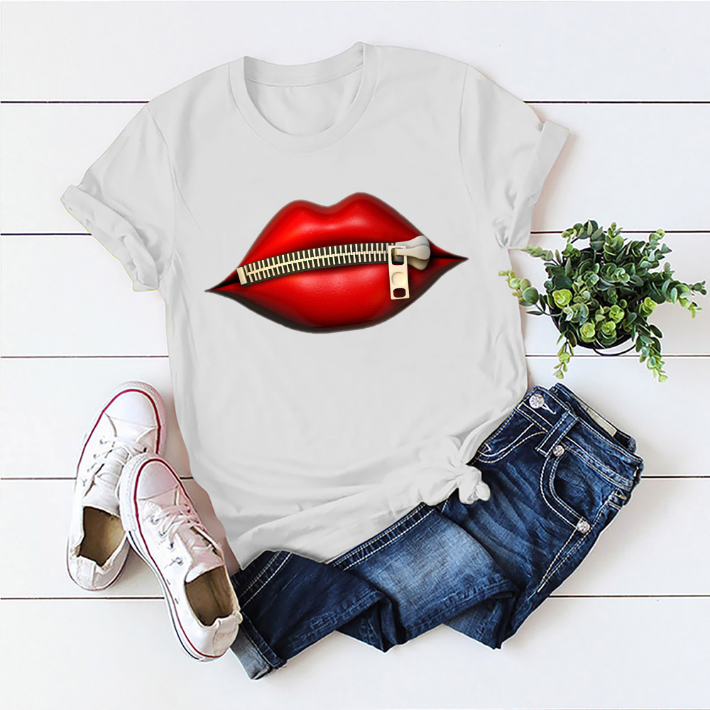 Playera de labio de Zipper