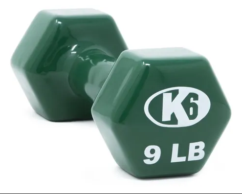 MANCUERNAS DE VINIL 9 LB COLOR VERDE K6 EL PAR