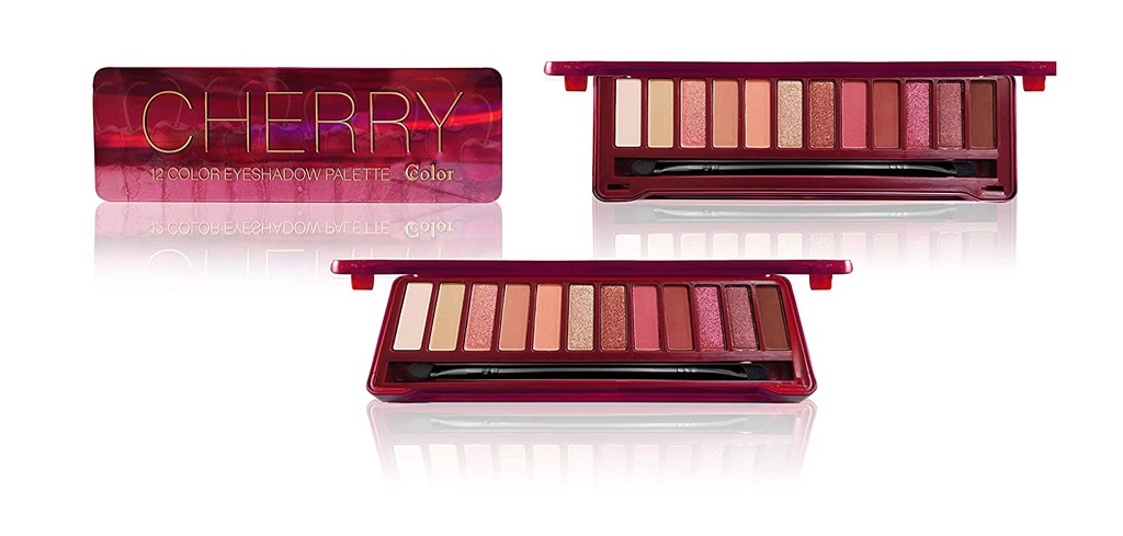 Paleta de sombra de ojos color Cherry de 12 colores