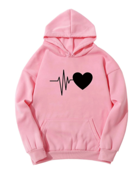 Sudadera con capucha y estampado de corazón