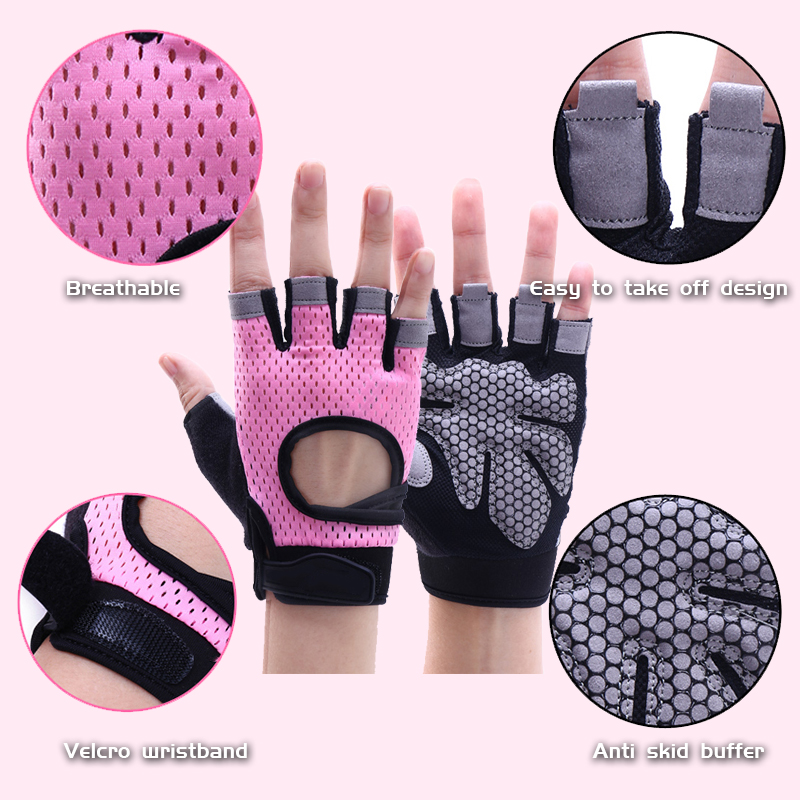 Guantes para mujer sin muñequera Rosados