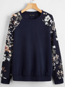 Sudadera Pullover de manga raglán floral