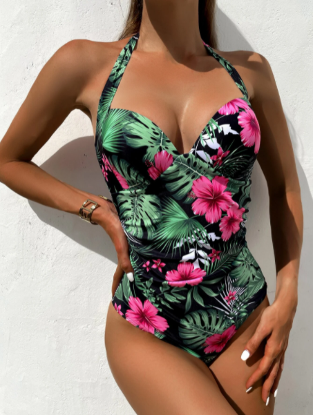 Traje de Baño una pieza push up floral &amp; tropical