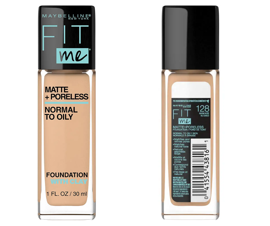 Maybelline Fit Me - Maquillaje de base líquida mate y antiporos