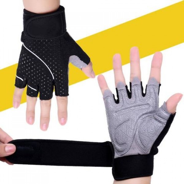 Guantes De Pesa Negros Con Raya Blanca En Medio GTO