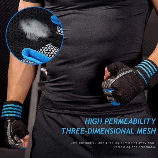 Guantes Para Pesa Rayas Azules