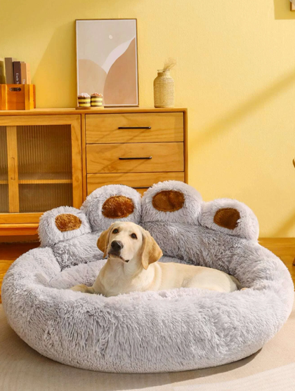 Cama para mascotas con diseño de pata