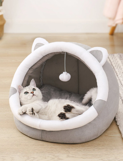 Cama para mascotas con diseño de oreja de gato
