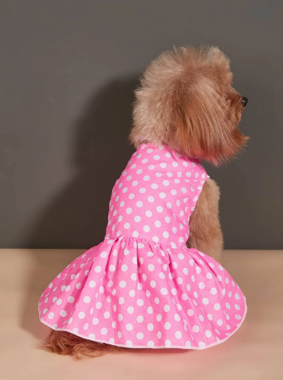 Vestido de mascota de lunares