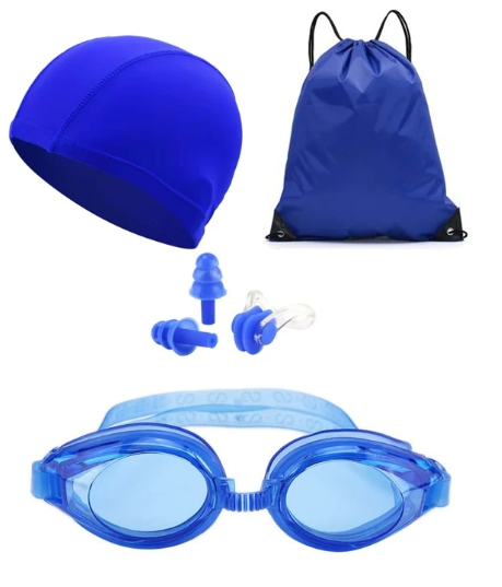 Set de natacion para niño azul