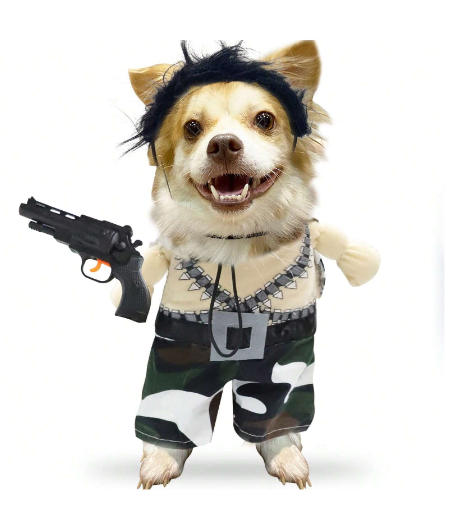 Peluca para mascotas perro o gato disfraz de cosplay de soldado