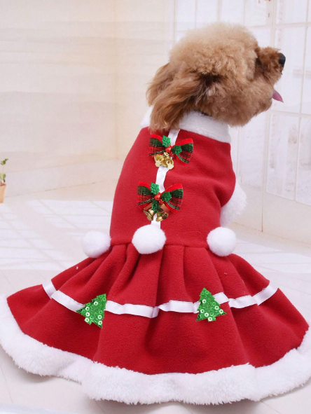 Falda para mascotas, vestido navideño para perros