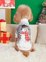 Sudadera con estampado de muñeco de nieve navideño para mascotas