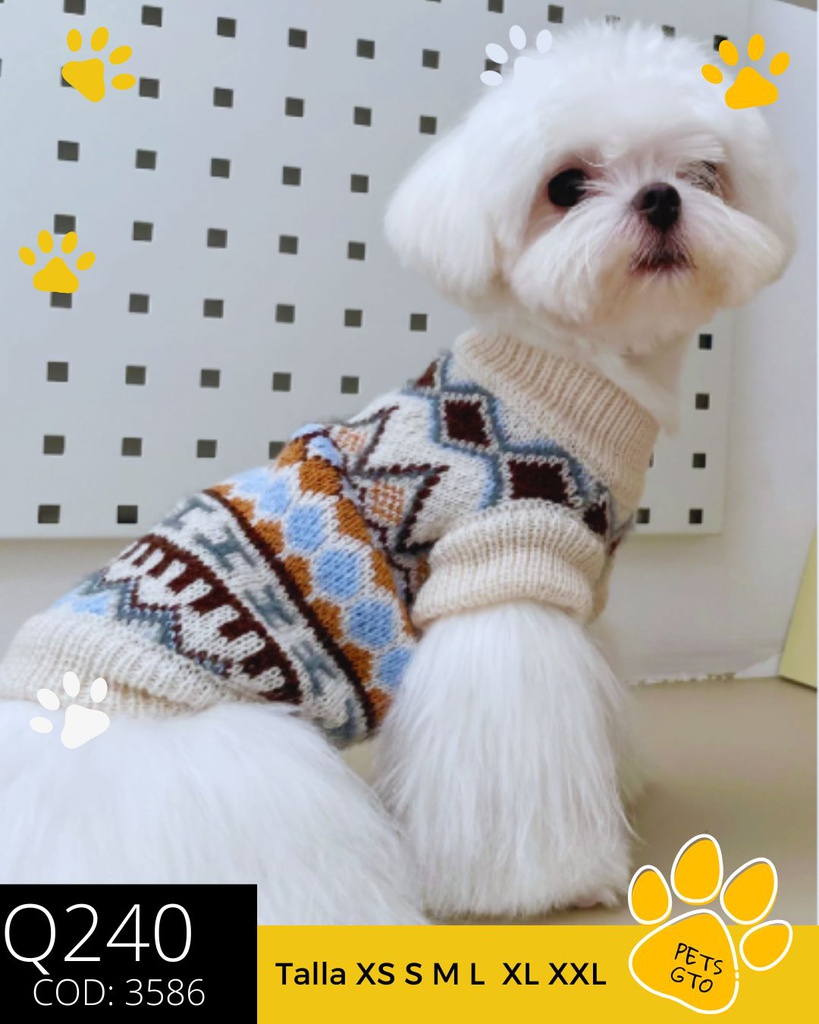 Jersey de mascota con patrón geométrico