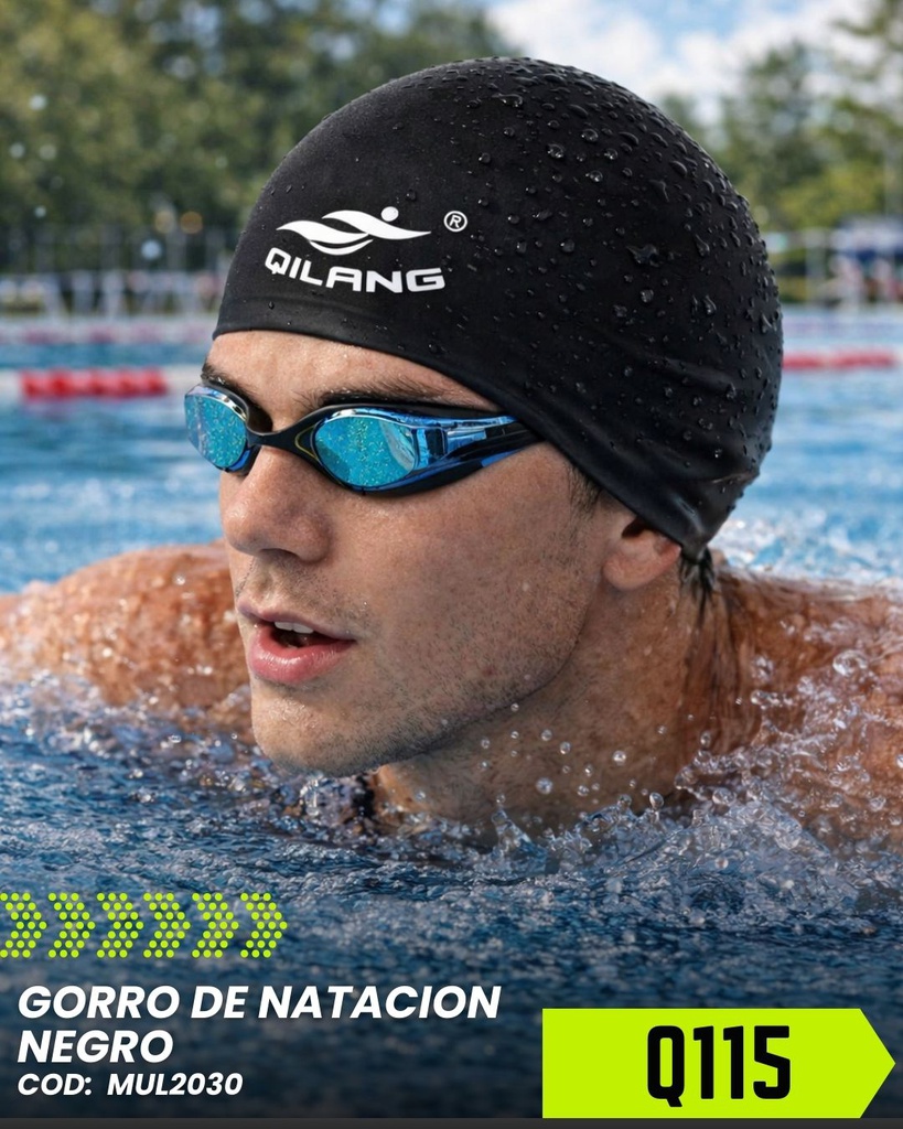 GORRO PARA NATACION NEGRO