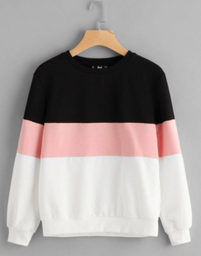 Sudadera colorblock en tres tonos