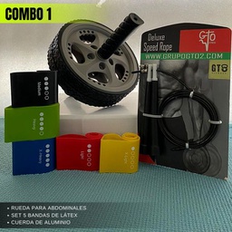 [COMBO1] COMBO 1 GTO -Rueda para ABS  - Cuerda Aluminio - Set de bandas Latex