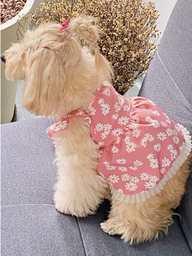 Vestido de mascota con estampado de margarita