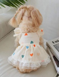 Vestido de mascota con estampado de corazón