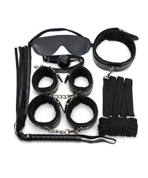 [sb2306078899937475] Set De kit de bondage negro de cuero para mujer