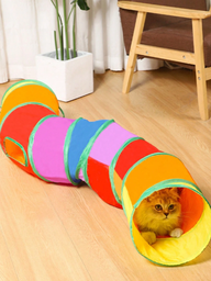 [sp2407125220551197] Tunel escondite de juguetes para gatos, centro de actividad de tunel laberinto de autoactivacion para gatitos y gatos