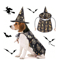 [sp2407175510522192] Traje de capa y sombrero de mago de gato y perro para Halloween