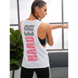 Camiseta Deportiva Top Tank Deportivo Con Estampado De Letra