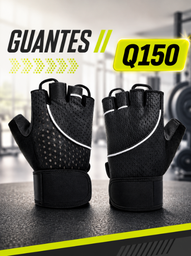 Guantes De Pesa Negros Con Raya Blanca En Medio GTO