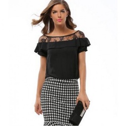 Blusa Negra De Encaje