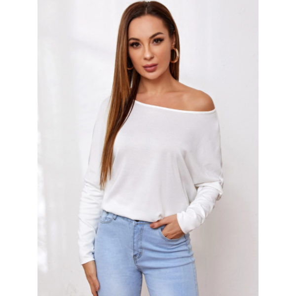 Blusa Top Unicolor De Manga Dolman